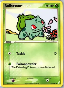 Pokemon Card - Bulbasaur 45/100 Crystal Guardians Common Lightly Played - Image 1