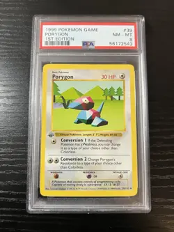 1999 Pokemon Game PORYGON 1ST EDITION 39/102 PSA 8 NM-MT - Image 1