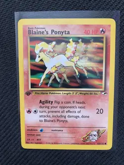 Pokemon TCG Blaine's Ponyta Gym Heroes 1st Edition - Image 1