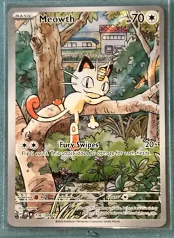 Meowth Full Art Illustration Rare 106/094 Phantasmal Flames POKEMON - Image 1