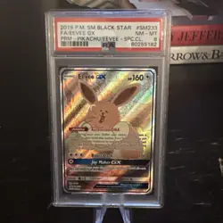 2019 POKEMON SM BLACK STAR PROMO #SM233 FULL ART/EEVEE GX PSA 8 - Image 1