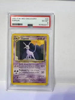 Pokemon 2001 Neo Discovery Espeon 20/75 PSA 6 Rare Unlimited Regular - Image 1