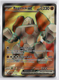 Pokemon Destined Rivals Regirock ex 214/182 Ultra Rare Holo - Image 1