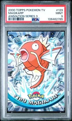 PSA 9 MAGIKARP 129 TOPPS POKEMON TV ANIMATION SERIES 3 2000 *NON HOLO FOIL* - Image 1