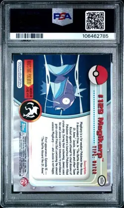 PSA 9 MAGIKARP 129 TOPPS POKEMON TV ANIMATION SERIES 3 2000 *NON HOLO FOIL* - Image 2