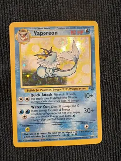1999 Pokemon Jungle WotC 12/64 Vaporeon Holo MP - Image 1