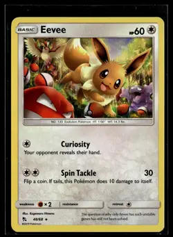 Eevee 48/68 Hidden Fates Rare Holo Pokemon - Image 1
