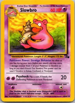 Slowbro 43/62 Uncommon Fossil Pokemon Near Mint - Image 1