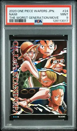 2020 One Piece Wafers Japan Nami SR The Worst Generation No.5-24 PSA9 - Image 1