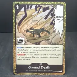 Ground Death OP14-096 Rare Foil The Azure Sea's Seven One Piece TCG Black NM - Image 1