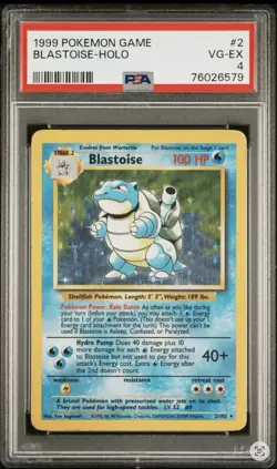 1999 POKEMON GAME #2 BLASTOISE-HOLO PSA 4 VG-EXCELLENT - Image 1