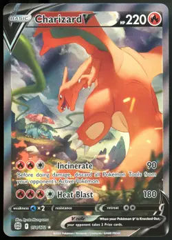 2022 POKEMON SWORD & SHIELD BRILLIANT STARS 154/172 FULL ART CHARIZARD V - Image 1