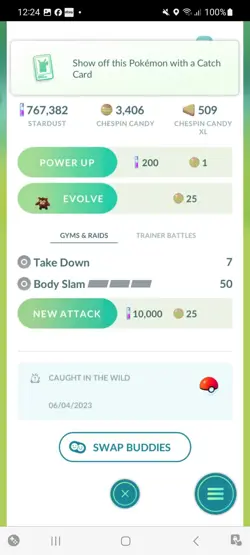 Pokemon Go Shiny Chespin ( XXL ) ( Stage 1 ) - Image 2