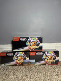 Pokemon TCG Scarlet & Violet Prismatic Evolutions Surprise Box - Lot of 3 Sealed - Image 1