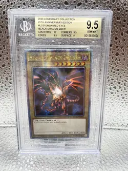 YuGiOh GRADED RED-EYES BLACK DRAGON Quarter Century Secret Rare MINT 9.5 BGS - Image 1