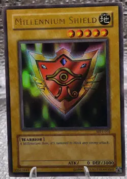 Yu-Gi-Oh McDonald's Promo MP1-001 Millennium Shield Ultra Rare Heavy Play - Image 1
