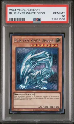 2024 Yugioh Kaiba Collection KC01 Blue Eyes White Dragon Sequential Set PSA 10 - Image 3