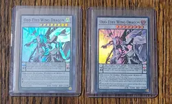 YuGiOh Dimension Force - Odd-Eyes Wing Dragon - Rare Miscut Error & Base Version - Image 1
