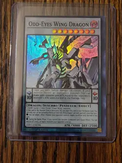 YuGiOh Dimension Force - Odd-Eyes Wing Dragon - Rare Miscut Error & Base Version - Image 2