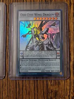YuGiOh Dimension Force - Odd-Eyes Wing Dragon - Rare Miscut Error & Base Version - Image 3