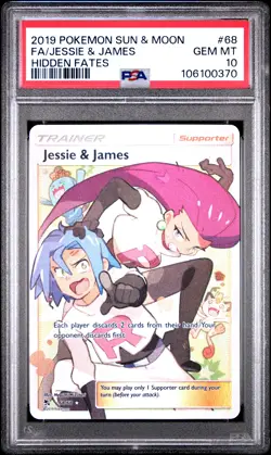 Jessie & James (Hidden Fates 68/68) - Graded PSA 10 GEM MT Pokemon Card - Image 3