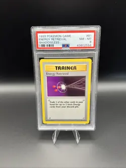 1999 POKEMON BASE SET SHADOWLESS #81 ENERGY RETRIEVAL PSA 8 - Image 1