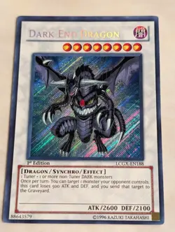 Yu-Gi-Oh Dark End Dragon LCGX-EN188 Secret Rare 1st Edition Mint - Image 1