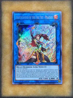 Yugioh Brotherhood of the Fire Fist - Peacock FIGA-EN017 Secret Rare 1st Ed NM - Image 1