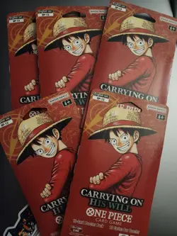 5x ENGLISH One Piece CCG: Carrying On His Will - Sleeved Booster Pack lot OP-13 - Image 1
