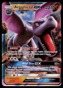 Pokemon Card - Aerodactyl GX Unified Minds 106/236 Holo Rare GX 2019 - Image 1