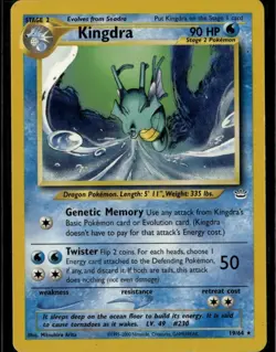Kingdra Rare Neo Revelation 19/64 Water Unlimited Pokemon Card - Image 1