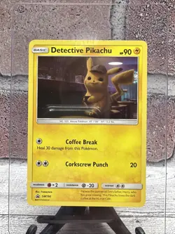 Detective Pikachu Coffee Break Pokemon Holo Card Holographic - Image 1