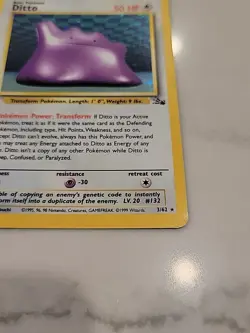 Ditto - 3/62 - Pokemon Fossil Unlimited Holo Rare Card - Image 4