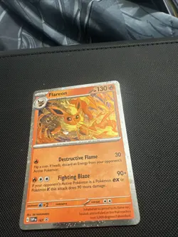 Pokemon TCG Flareon SVP 167 S&V Cosmos Holo SWIRL Black Star Promo Card - NM - Image 1