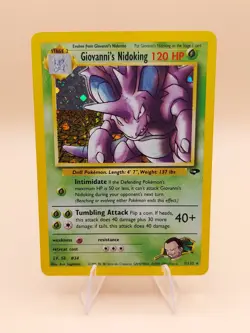 2000 Giovanni's Nidoking Gym Challenge Holo Rare No. 7/132 Pokemon Card Crease - Image 1