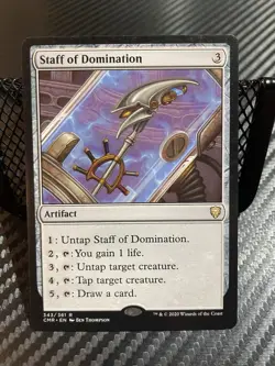 Staff of Domination Artifact Rare Commander Legends 343 Regular English - Image 1