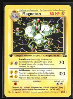 Pokemon TCG - Magneton (26) 1st Edition Rare Fossil 26/62 MP - Image 1