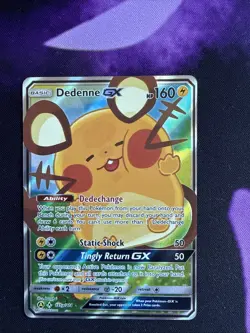 Dedenne GX - 195a/214- Pokemon Sun & Moon Promo Alternate Art Rare Card NM - Image 1