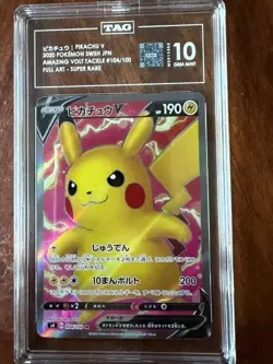Pokemon Japanese Amazing Volt Tackle Pikachu V Super Rare #104 TAG 10 Gem Mint - Image 1