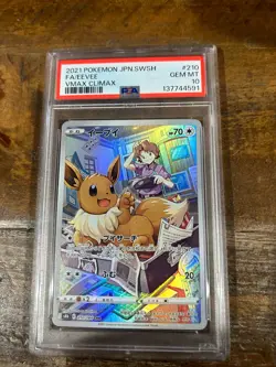 POKEMON 2021 Japanese Vmax Climax Full Art EEVEE #210 PSA 10 Gem Mint RARE - Image 1