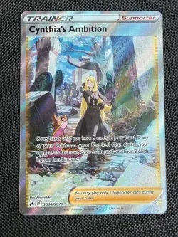 Pokemon Cynthia's Ambition Ultra Rare F/A GG60 Crown Zenith Galarian Gallery NM - Image 1