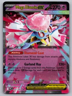 Mega Diancie ex 041/094 Double Rare Phantasmal Flames Pokemon Holo Near Mint - Image 1