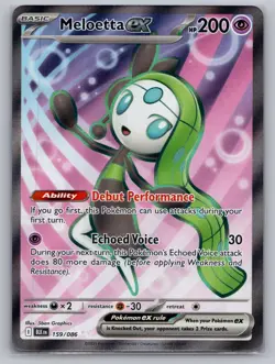 Meloetta ex 159/086 Holo Ultra Rare Black Bolt Pokemon Holo Near Mint - Image 1