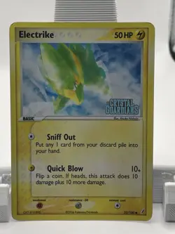 Pokemon Electrike Common Crystal Guardians Reverse Holo Basic 52/100 50 HP 2006 - Image 1