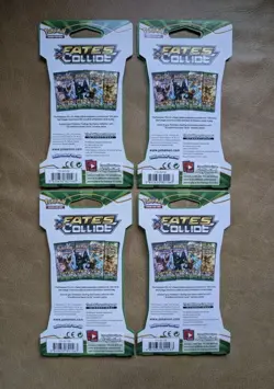 Pokemon Fates Collide Sleeved Booster Pack COMPLETE ART SET - 4 Packs SEALED - Image 2