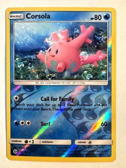 Pokemon TCG Corsola Sun & Moon Base Set 36/149 Reverse Holo Uncommon NM - Image 1
