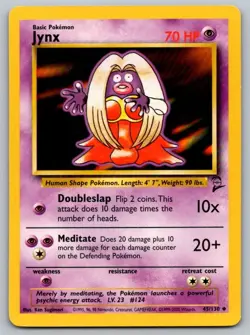 Jynx 45/130 Uncommon Base Set 2 Pokemon Lightly Played - Image 1