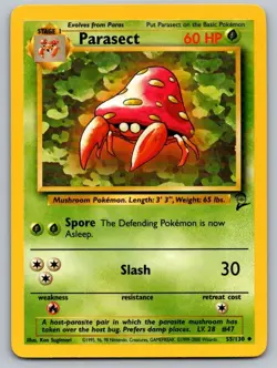 Parasect 55/130 Uncommon Base Set 2 Pokemon Lightly Played - Image 1
