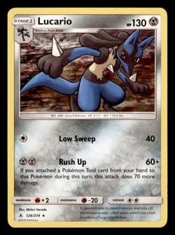 Lucario 126/214 Holo Rare Unbroken Bonds Pokemon Holo Near Mint - Image 1