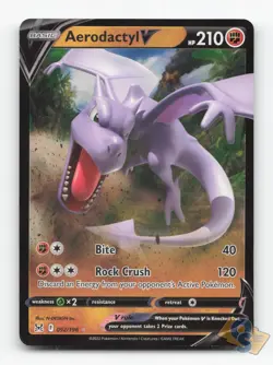 Pokemon TCG - Aerodactyl V 092/196 Lightly Played Holo V Rare Lost Origin - Image 1
